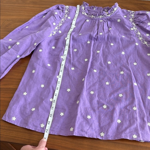 Sezane MILANO BLOUSE in Lavender Embroidered Size EU Fr 38 US 6 - Picture 11 of 12